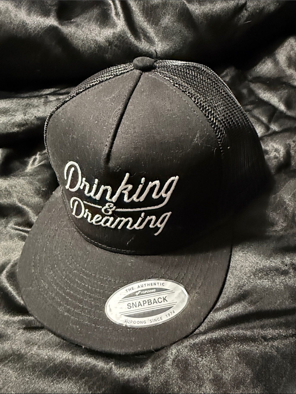 Drinking & Dreaming Black Snapback Hat